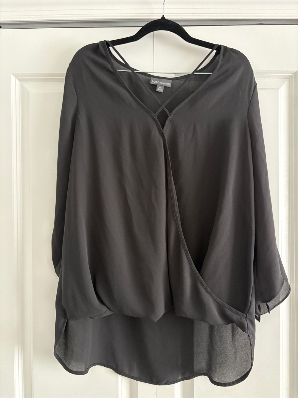 Bold Elements Black Sheer Blouse Size XL